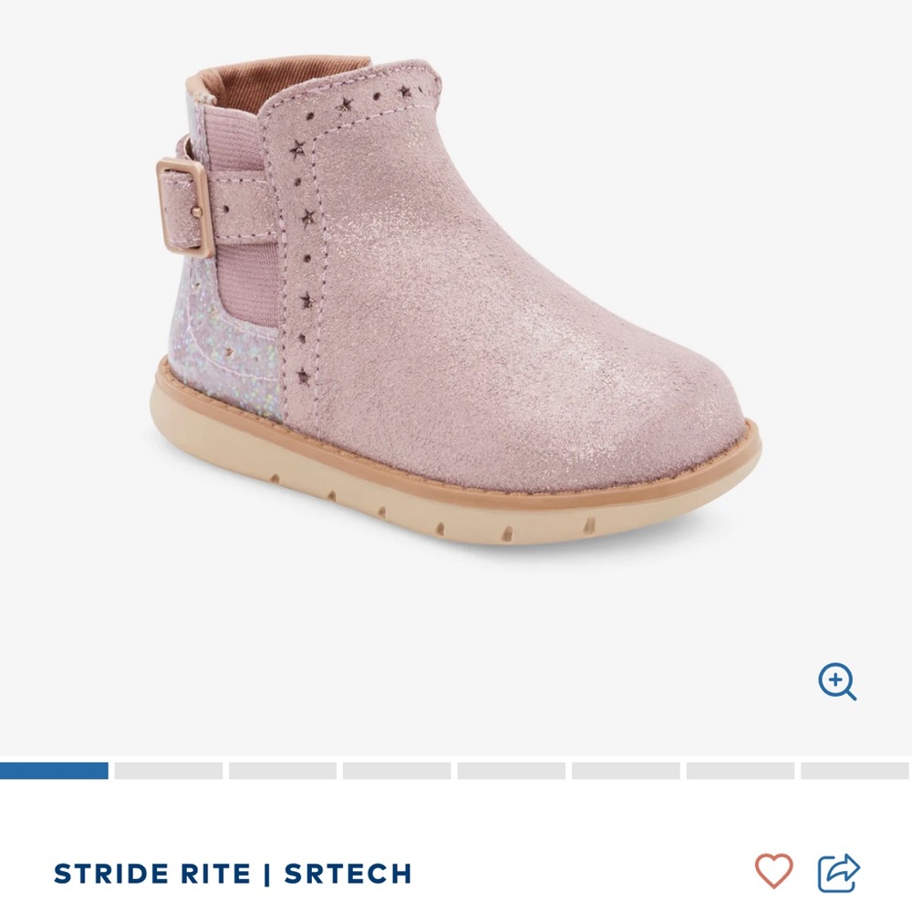 Stride Rite Agnes pink boot, new without tags, Size 6